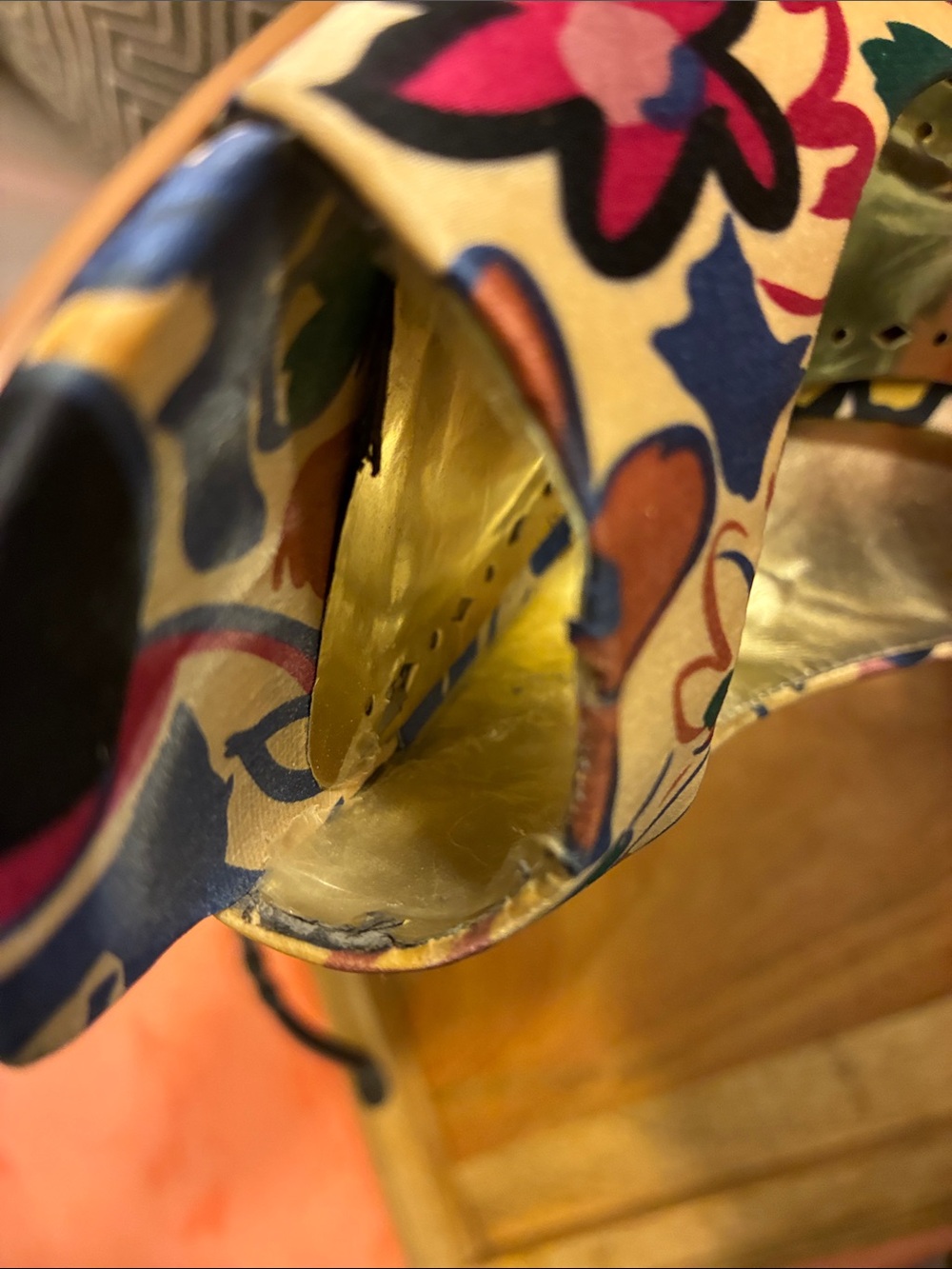 Last Chance BCBGirls Multicolor Floral Peep-Toe Heels - Picture 15 of 15